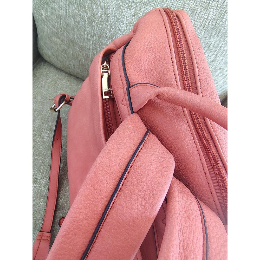 Jen Co Backpack Medium Orange Vegan Faux Leather Convertible Boho Strap Purse 1x - Picture 7 of 16
